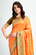 Mustard Silk Saree With Blouse Piece