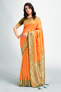 Mustard Silk Saree With Blouse Piece