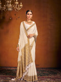 Chinon Party Wear Saree With Blouse Piece