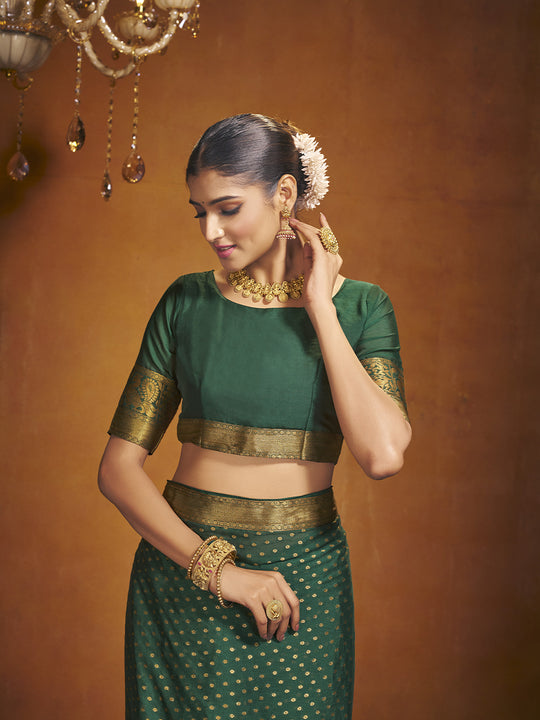 Chinon Party Wear Saree With Blouse Piece