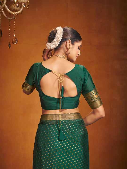 Chinon Party Wear Saree With Blouse Piece