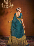 Chinon Party Wear Saree With Blouse Piece