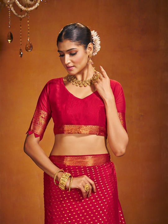 Chinon Party Wear Saree With Blouse Piece