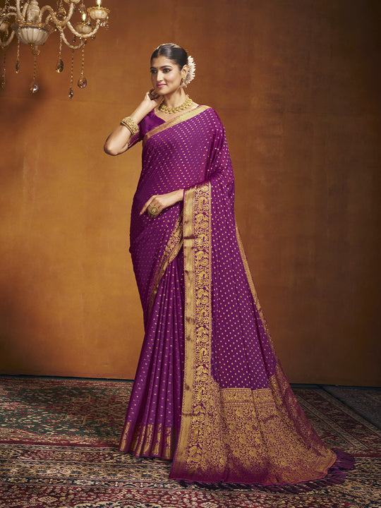 Chinon Party Wear Saree With Blouse Piece