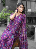 Purple Georgette Ready To Wear Saree