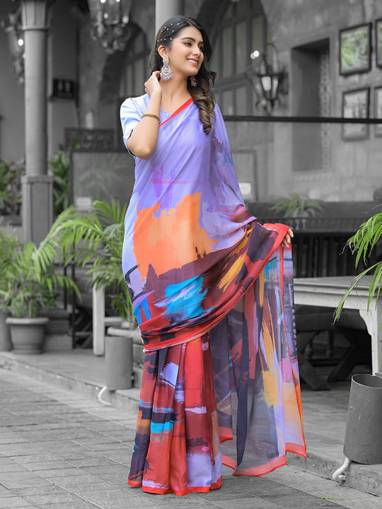 Multi Georgette Ready To Wear Saree