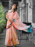Orange Georgette Ready To Wear Saree