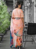 Orange Georgette Ready To Wear Saree