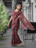 Brown Georgette Ready To Wear Saree