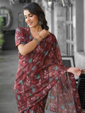 Brown Georgette Ready To Wear Saree