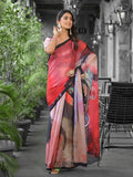 Red Georgette Ready To Wear Saree