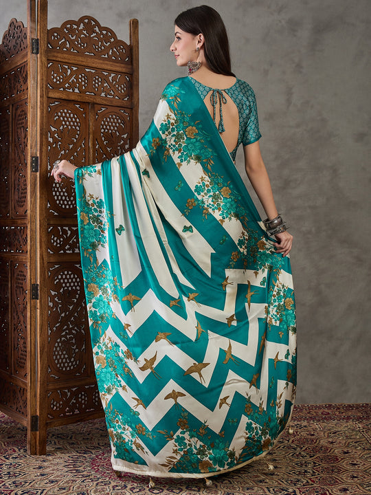 Raama Semi Modal Saree With Blouse Piece