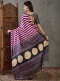 Purple Semi Modal Saree With Blouse Piece