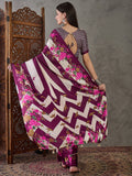 Wine Semi Modal Saree With Blouse Piece