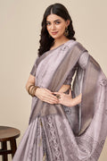 Purple Silk Saree With Blouse Piece