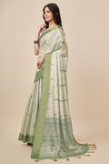 Green Silk Saree With Blouse Piece