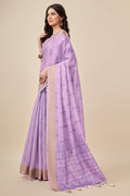 Purple Silk Saree With Blouse Piece