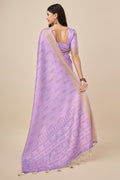 Purple Silk Saree With Blouse Piece