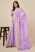 Purple Silk Saree With Blouse Piece