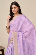 Purple Silk Saree With Blouse Piece