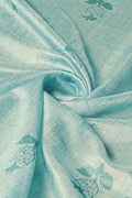 Teal Silk Saree With Blouse Piece