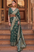 Dusky Green Banarasi Silk Saree