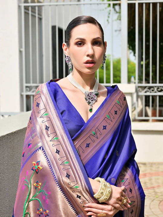 Royal Paithani Silk Saree With Blouse Piece