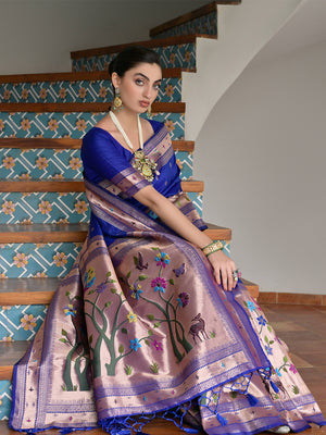 Royal Paithani Silk Saree With Blouse Piece
