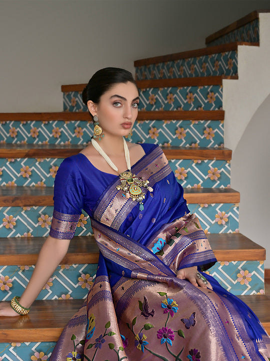 Royal Paithani Silk Saree With Blouse Piece
