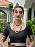 Black Paithani Silk Saree With Blouse Piece