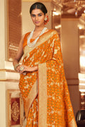 Towny brown Chiffon Saree