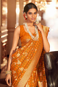 Towny brown Chiffon Saree