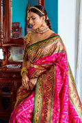 Pink Banarasi Silk Saree With Blouse Piece