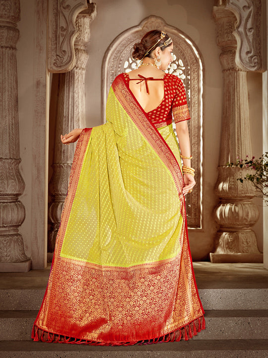 Georgette Banarasi Silk Saree With Blouse Piece