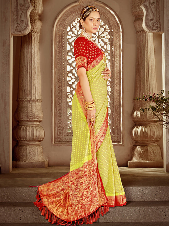 Georgette Banarasi Silk Saree With Blouse Piece
