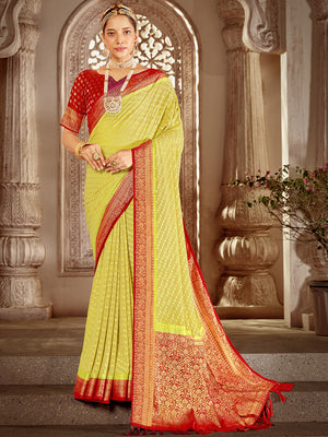 Georgette Banarasi Silk Saree With Blouse Piece