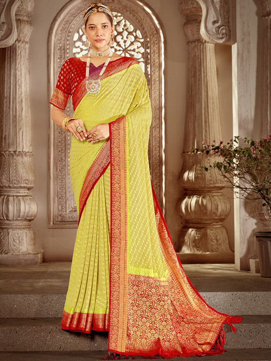 Georgette Banarasi Silk Saree With Blouse Piece