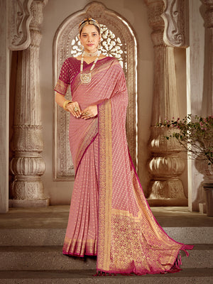Georgette Banarasi Silk Saree With Blouse Piece