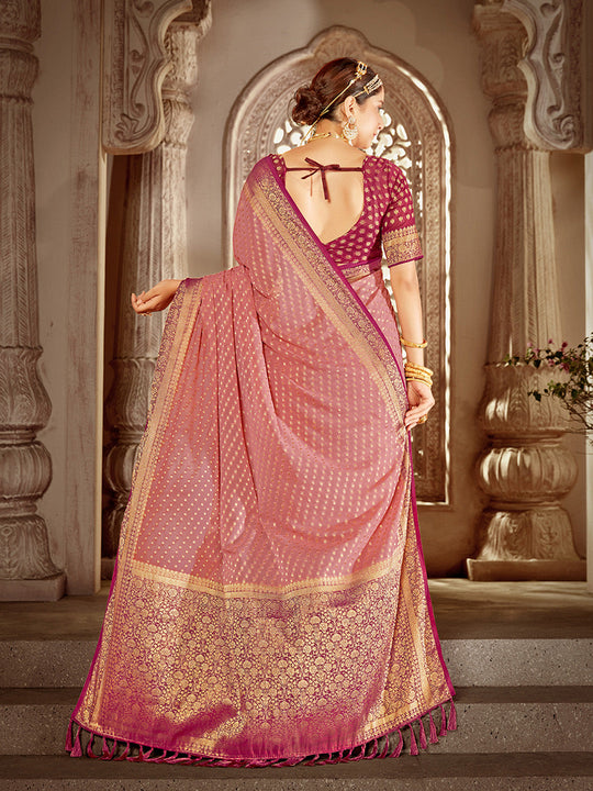 Georgette Banarasi Silk Saree With Blouse Piece