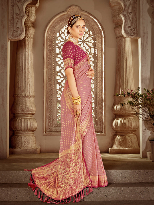 Georgette Banarasi Silk Saree With Blouse Piece