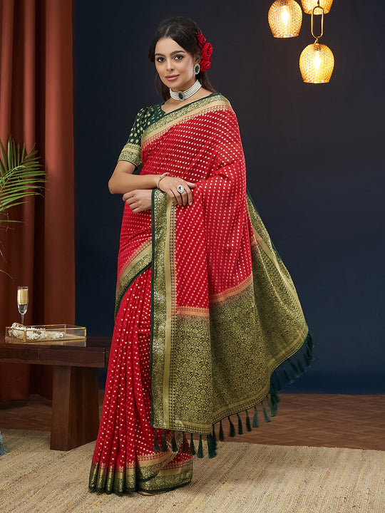 Georgette Banarasi Silk Saree With Blouse Piece