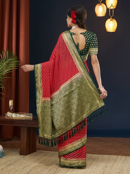 Georgette Banarasi Silk Saree With Blouse Piece
