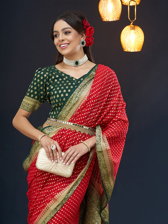 Georgette Banarasi Silk Saree With Blouse Piece