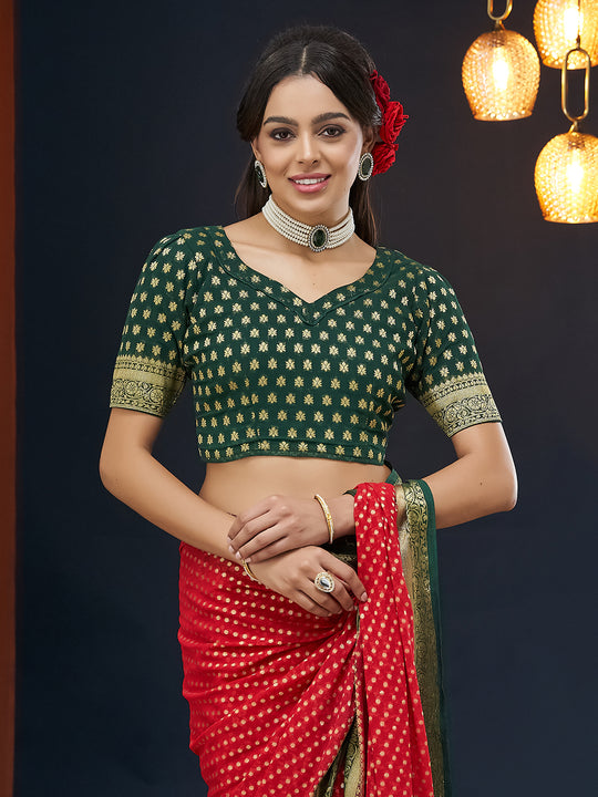 Georgette Banarasi Silk Saree With Blouse Piece