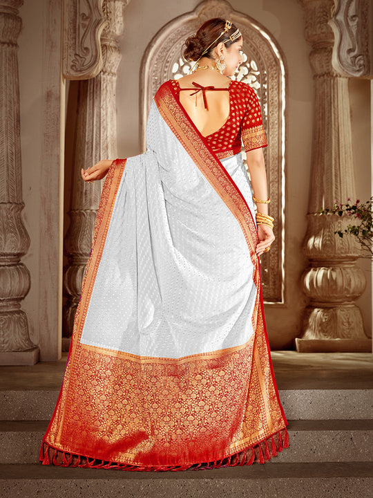Georgette Banarasi Silk Saree With Blouse Piece