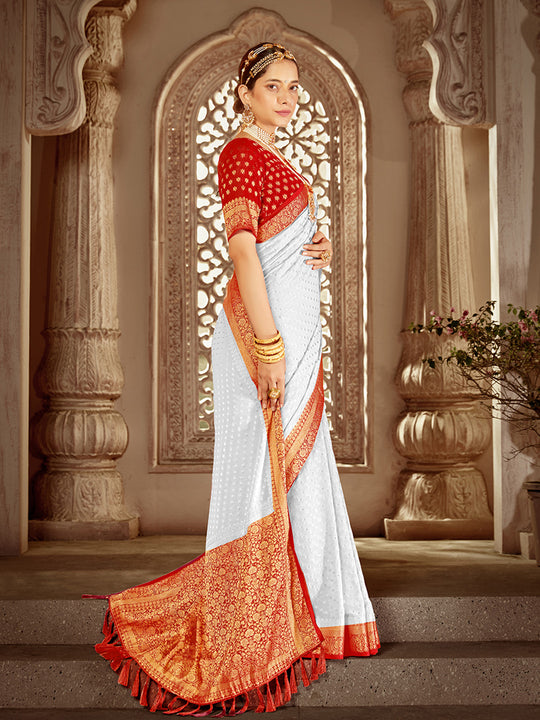 Georgette Banarasi Silk Saree With Blouse Piece