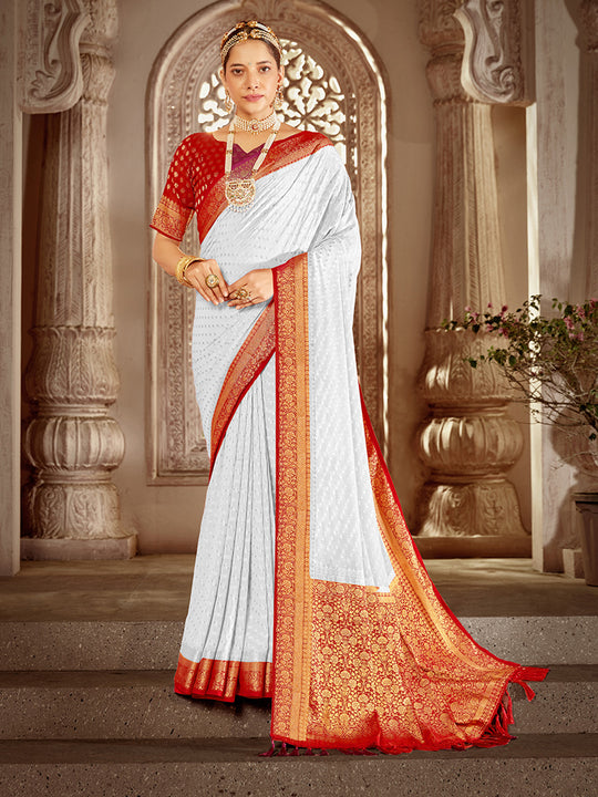 Georgette Banarasi Silk Saree With Blouse Piece