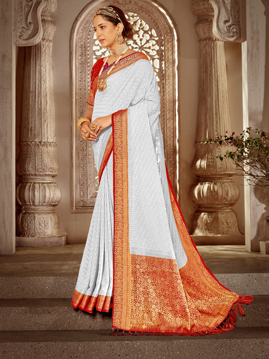 Georgette Banarasi Silk Saree With Blouse Piece