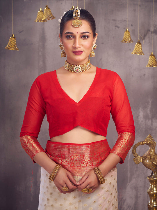 Georgette Banarasi Silk Saree With Blouse Piece