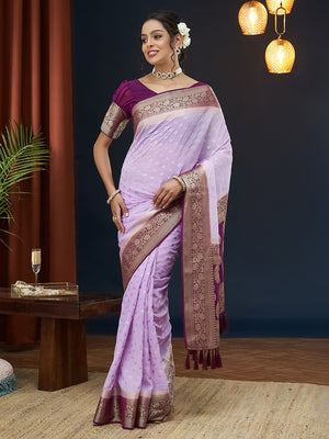 Georgette Banarasi Silk Saree With Blouse Piece